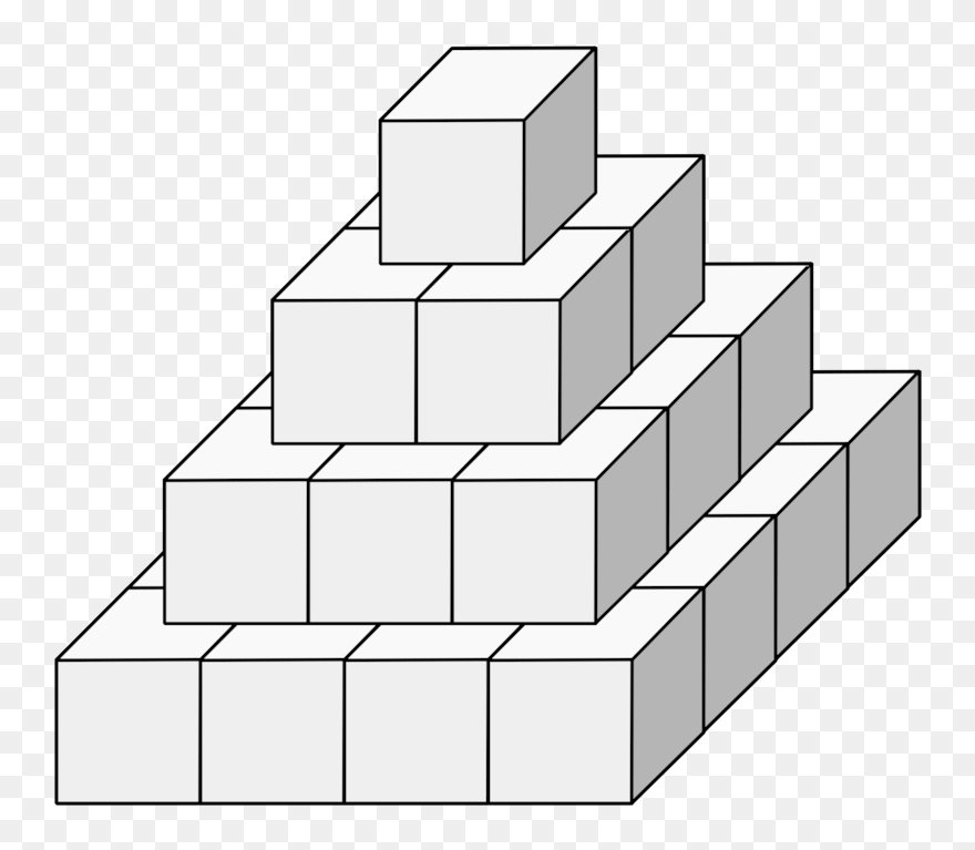 Line Art,square,angle - Piramide De Cubos Clipart