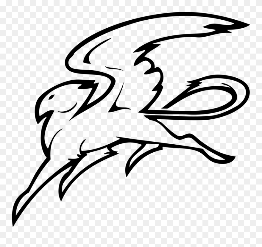 Line Art,head,art - Gryphon Clipart - Png Download