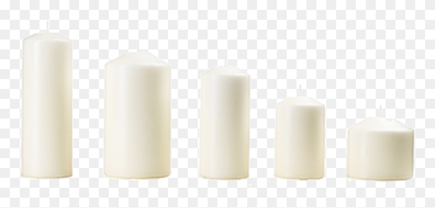 Cylinder Candles Flameless Lighting Candle White Clipart - Transparent Background White Candle Png