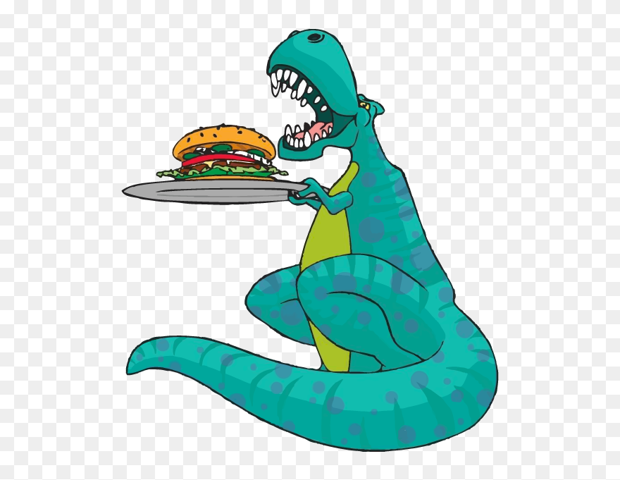 T Rex Eating A Burger Clipart