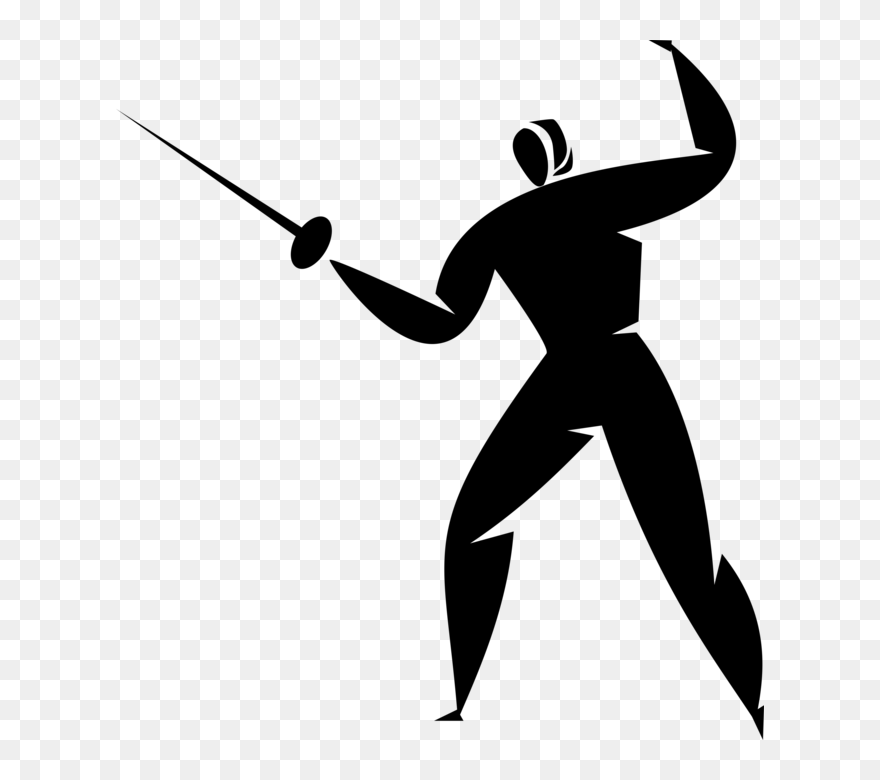 Fencing Clipart Olympic Athlete - Illustration - Png Download