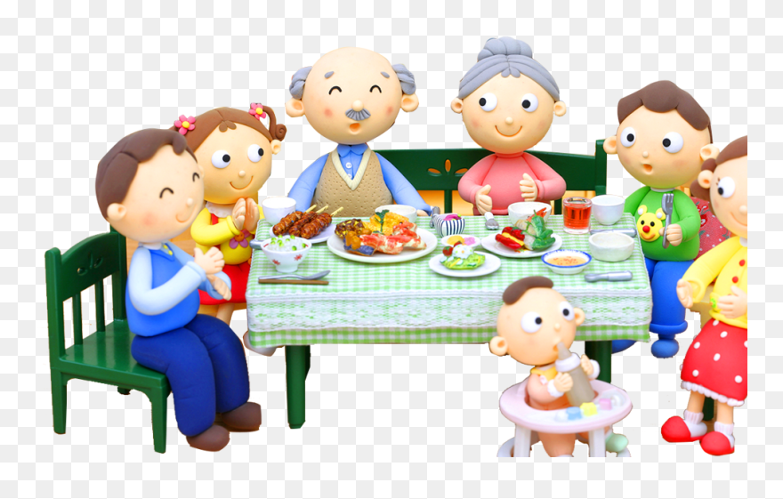 Reunion Chinese New Year - Eat With Family Clipart - Png Download