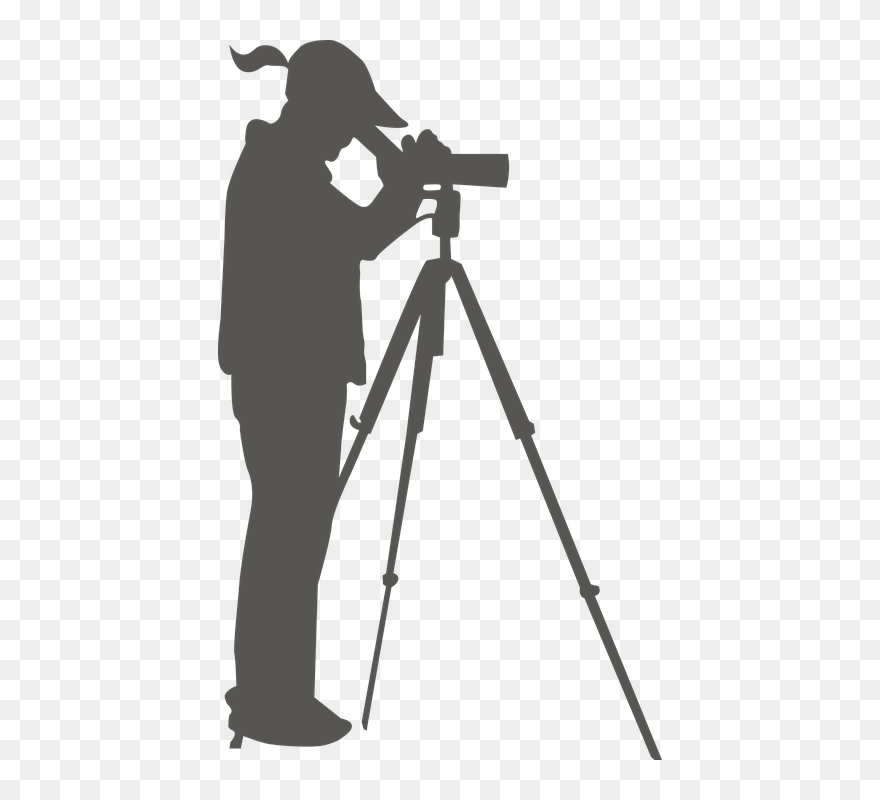 Binoculars, Female, Lady, Look, Outdoors, Scope, Search - Spotting Scope Clip Art - Png Download