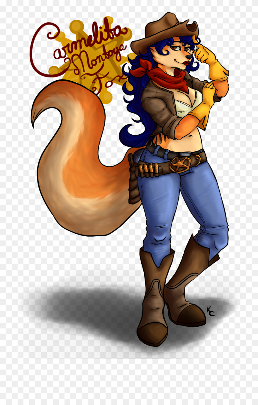 Cowgirl Carmelita - Carmelita Fox Fan Art Clipart