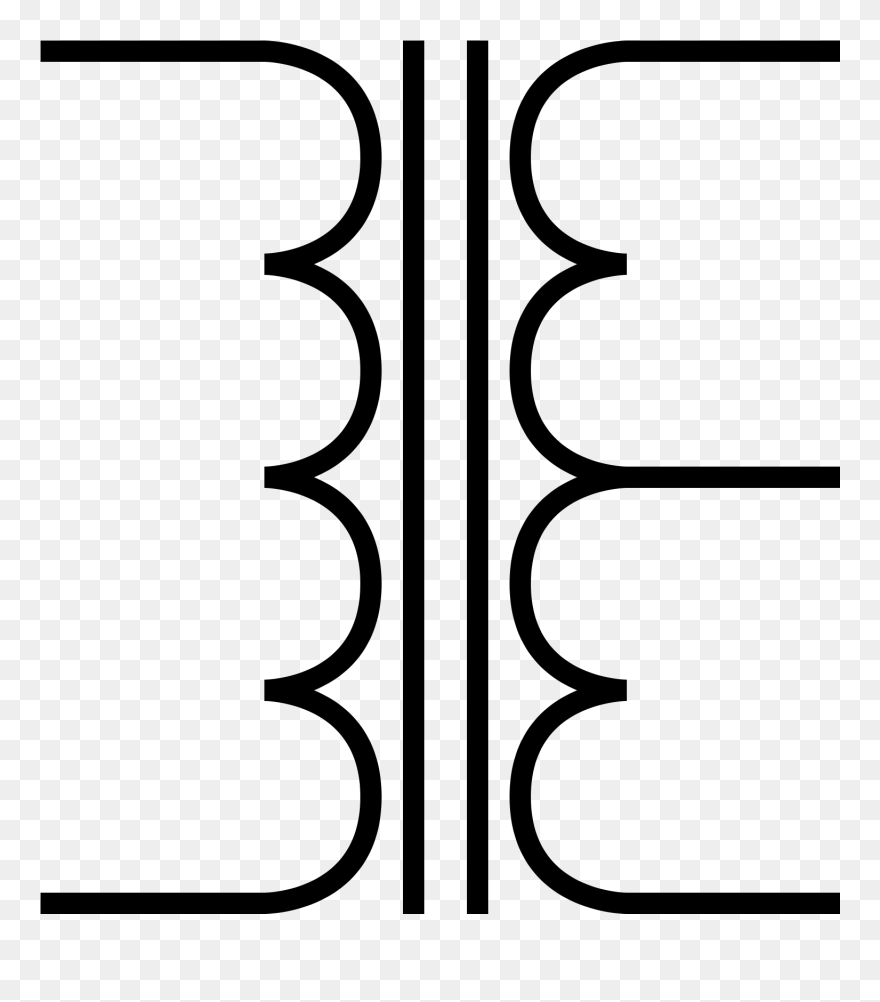 File Centre Tap Iron - Iron Core Transformer Symbol Clipart