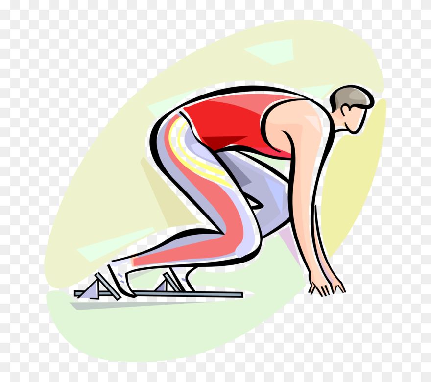 Vector Illustration Of Track And Field Athletic Sport - Tack And Field Cartoon Clipart