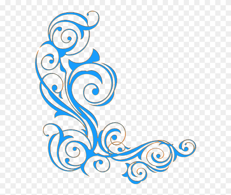 Blue Ornament Clip Art - Transparent Transparent Background Design Border - Png Download