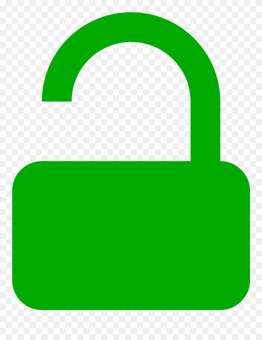Transparent Lock Clipart - Green Padlock Png