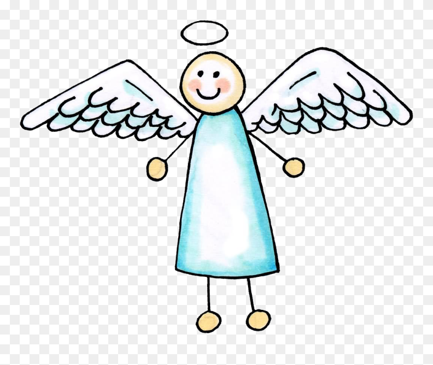 Simple Angel Drawing Easy Clipart