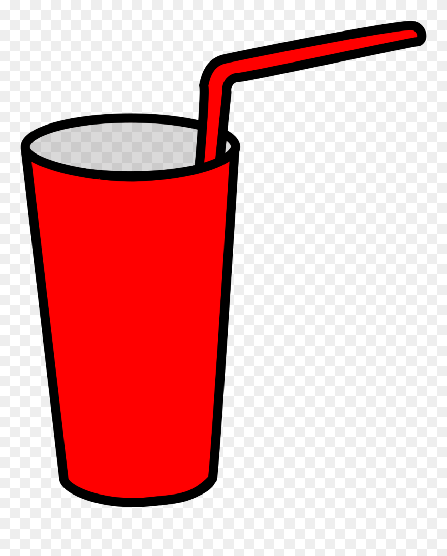 Glass With Straw Clipart - Png Download
