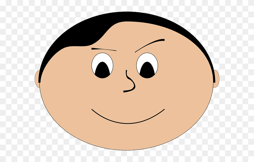 Head, Boy, Face, Cartoon, Round, Mischievous - Fat Boy Face Cartoon Clipart