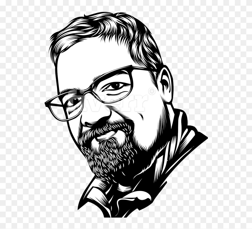 Create A Detailed Vector Art Portrait Black And White - Illustration Clipart