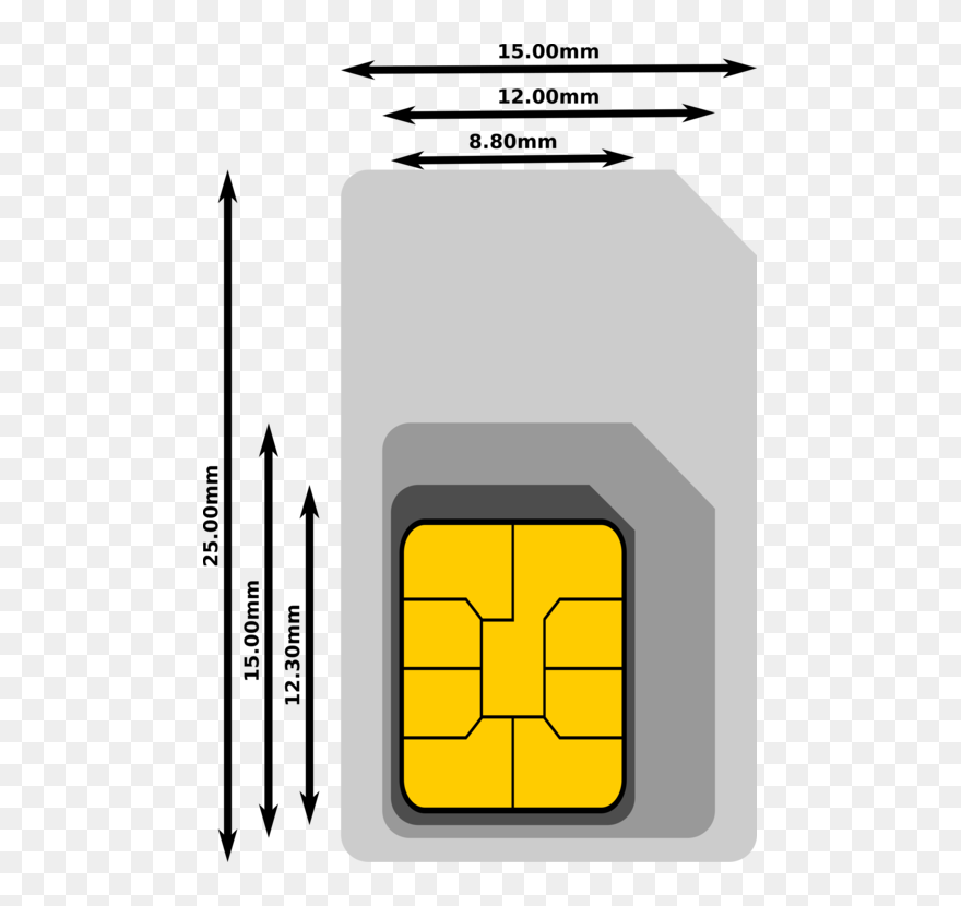 Square,angle,area - Dimensions Of A Sim Card Clipart