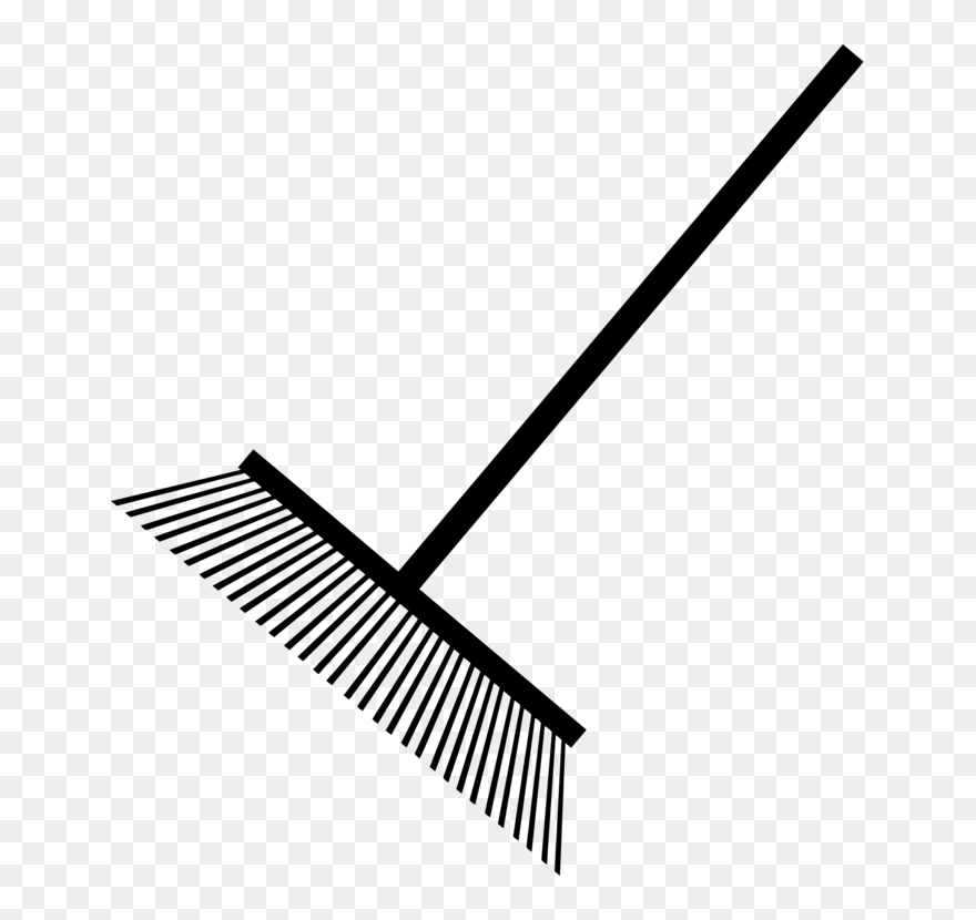 Line Art,angle,pitchfork - Rake Silhouette Png Clipart