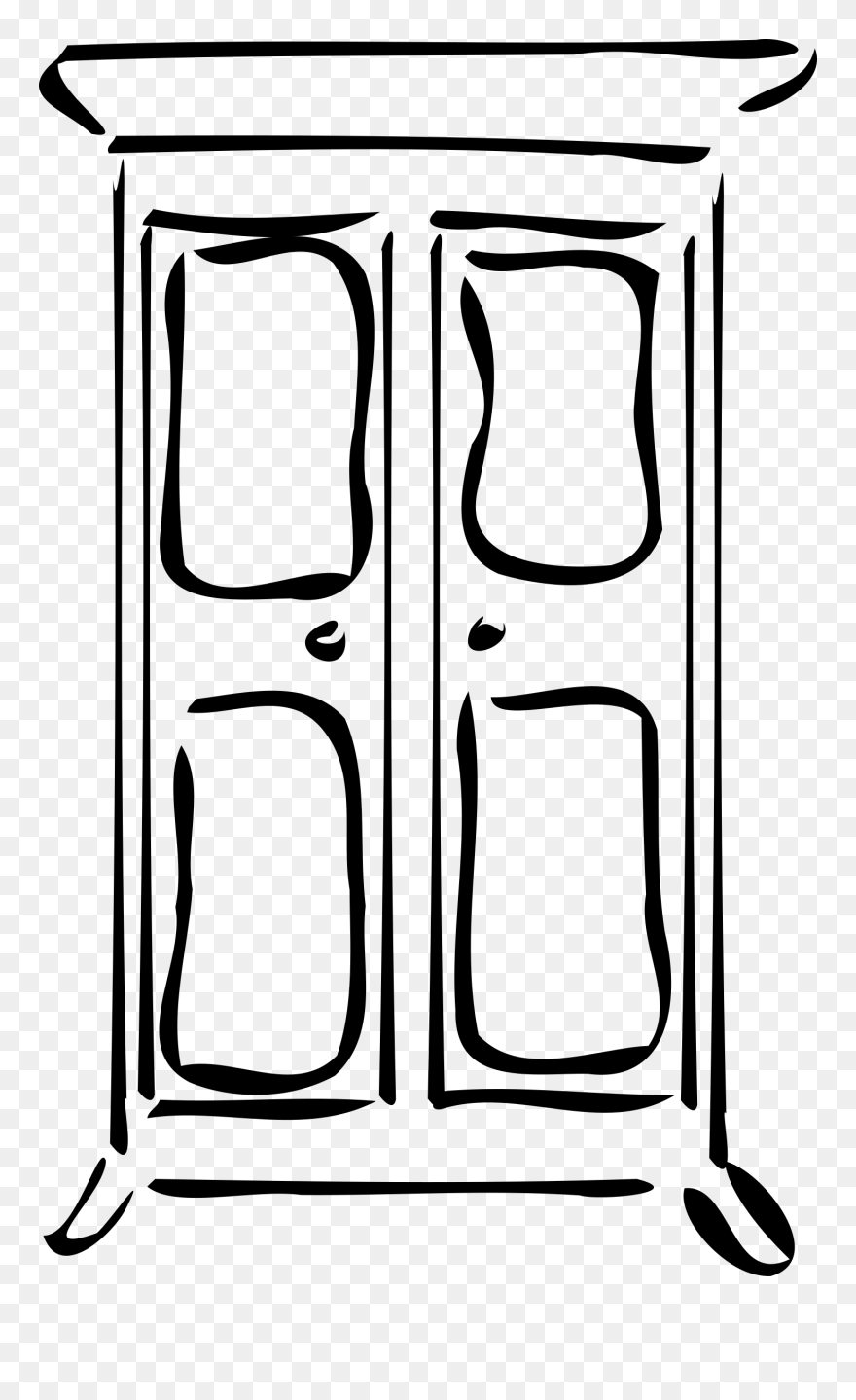 Collection Of Free Cabinet Drawing Cartoon Download - Black And White Cupboard Clipart - Png Download