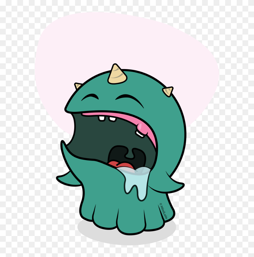 Teething Monster Sobbing And Drooling - Illustration Clipart