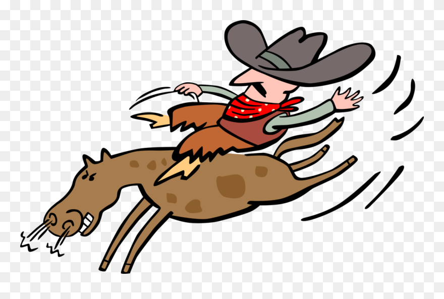Transparent Bucking Bronco Clipart - Cowboy - Png Download