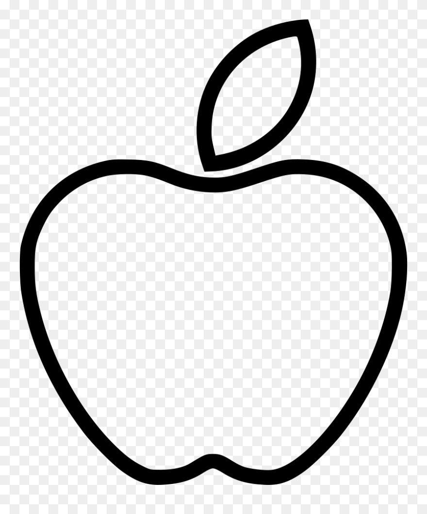 Transparent Apple Outline Png - Line Art Clipart