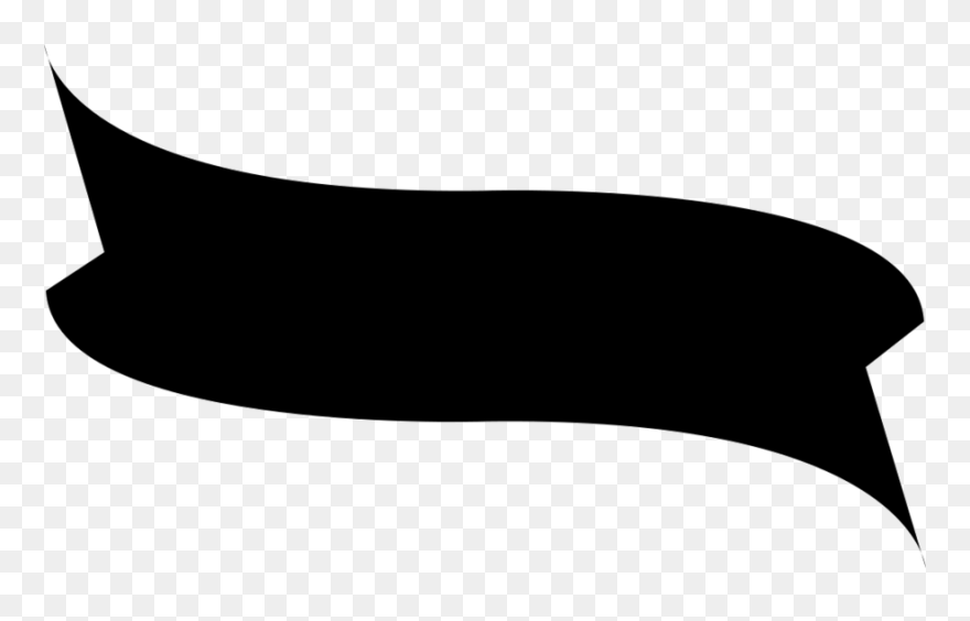 Black Shape Clipart Clip Art Royalty Free Download - Transparent Background Black Ribbon Banner - Png Download