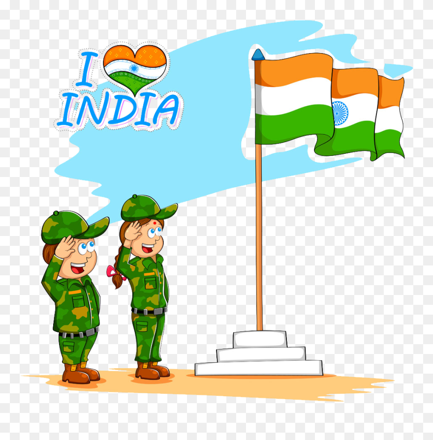 Nationalism Drawing Clipart India - Flag Of India Drawing - Png Download