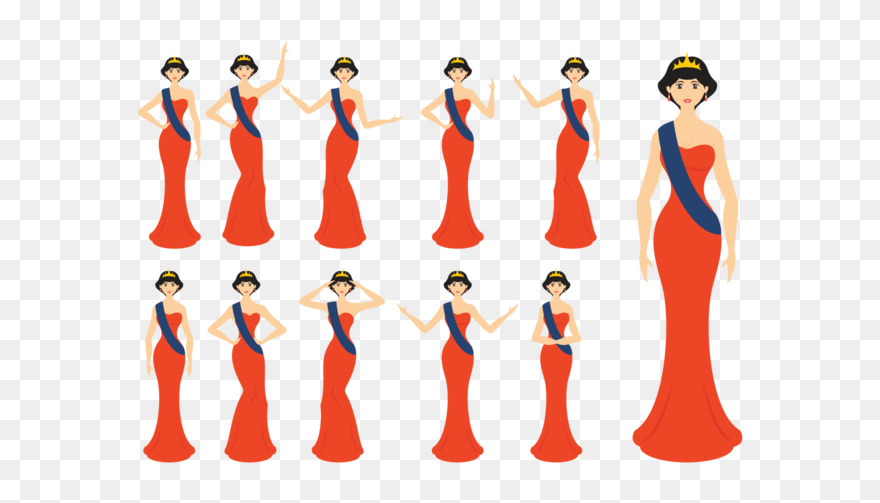 Pageant Queen Vector - Drawing Of A Beauty Contest Clipart