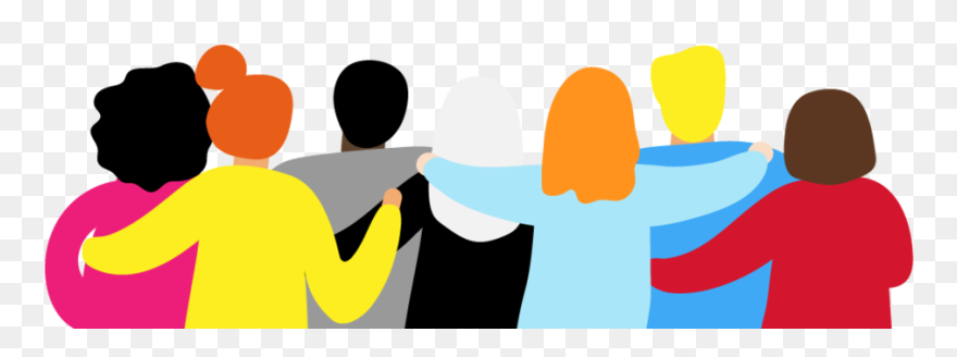 Group Of People With Arms Around [converted]-01 Clipart