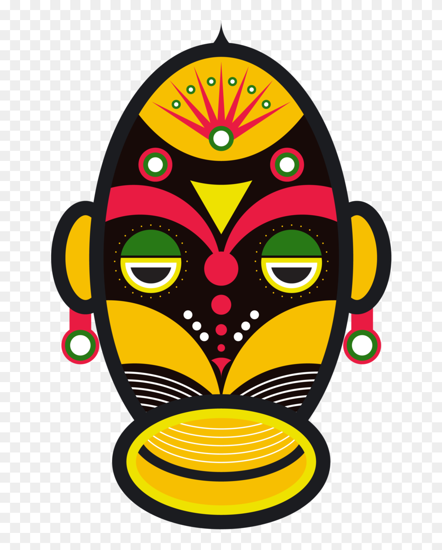 African Traditional Tribal Mask - Tribal African Mask Clipart