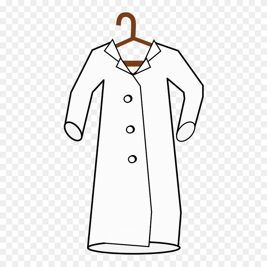Lab Coat On Hanger Clipart - White Coat - Png Download