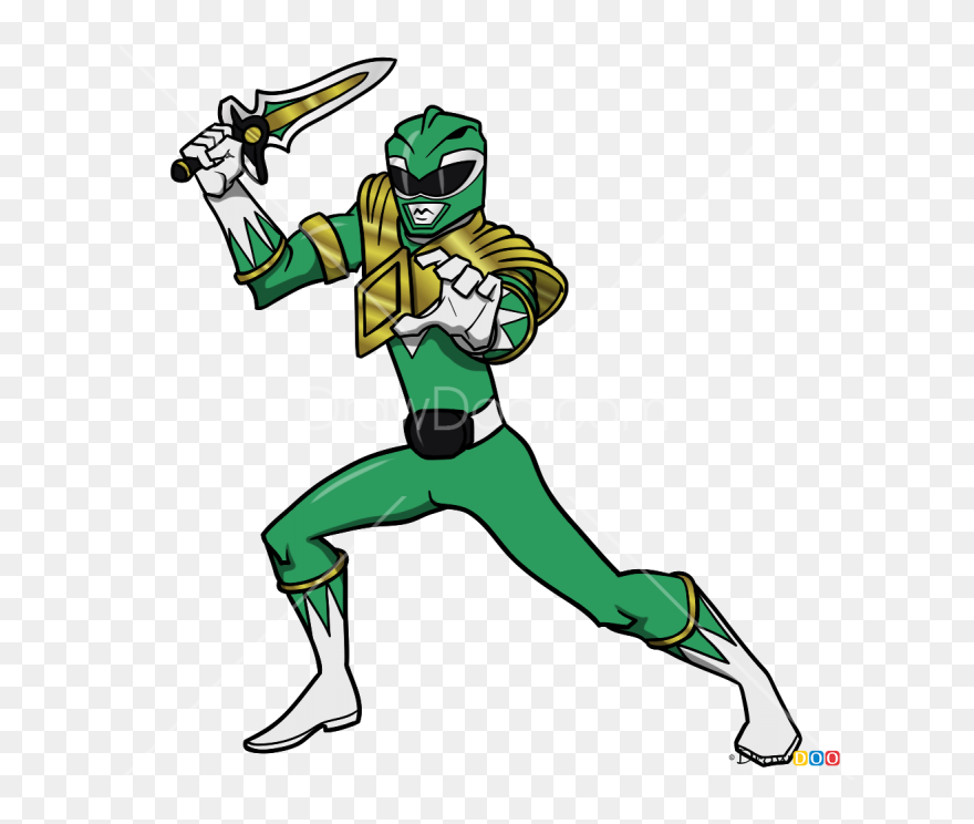 How To Draw Green Ranger, Power Rangers - Draw Cartoon Power Rangers Clipart