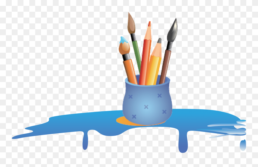 Paintbrush Clipart Colored Pencil - Color Pencil Clipart Png Transparent Png