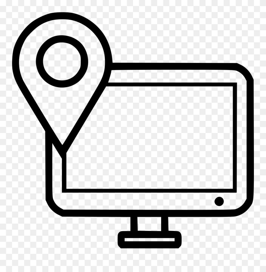 Screen Location Computer Pin Map Desktop Monitor - Desktop Map Icon Png Clipart