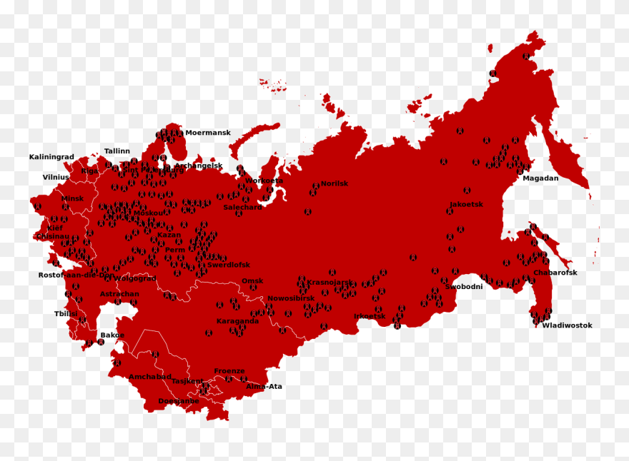 Gulag Location Map Af - Soviet Union Country Flag Clipart