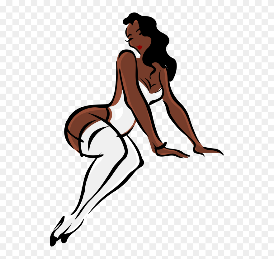 Art,thigh,artwork - Woman In Lingerie Clipart - Png Download