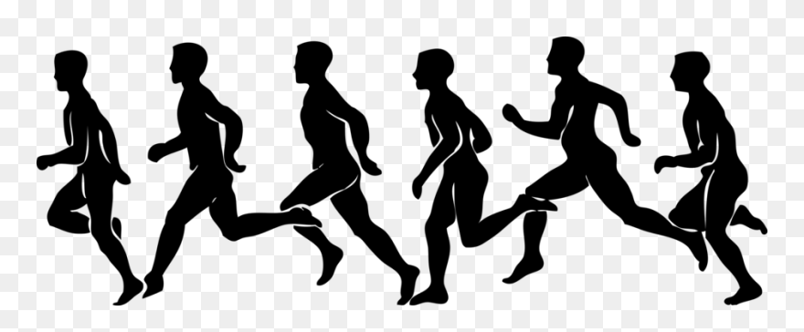 People Running Clipart - Png Download