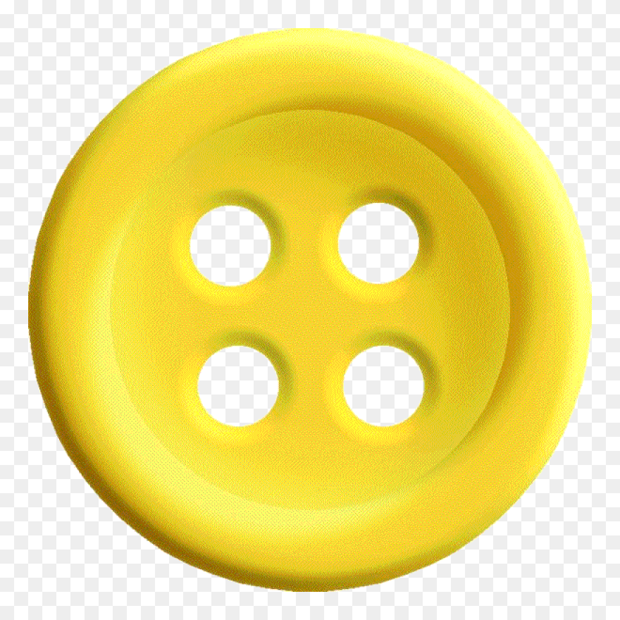 Yellow Sewing Button With 4 Hole Png Image - Clothes Button Png Clipart