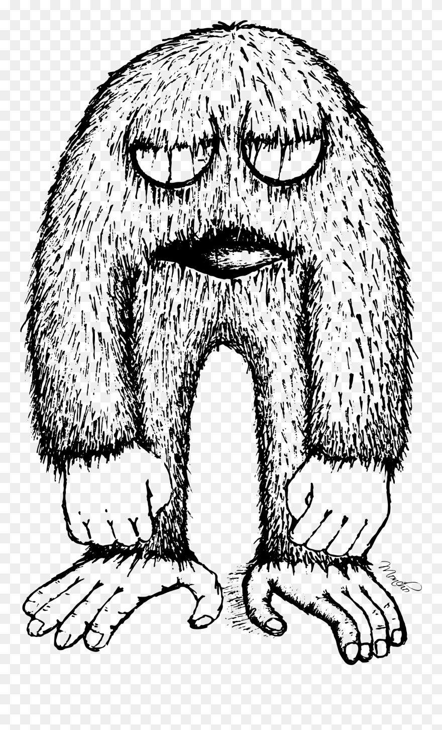 Monster Book Clipart Png Black And White Stock Clipart - Black And White Monster Clipart Transparent Png