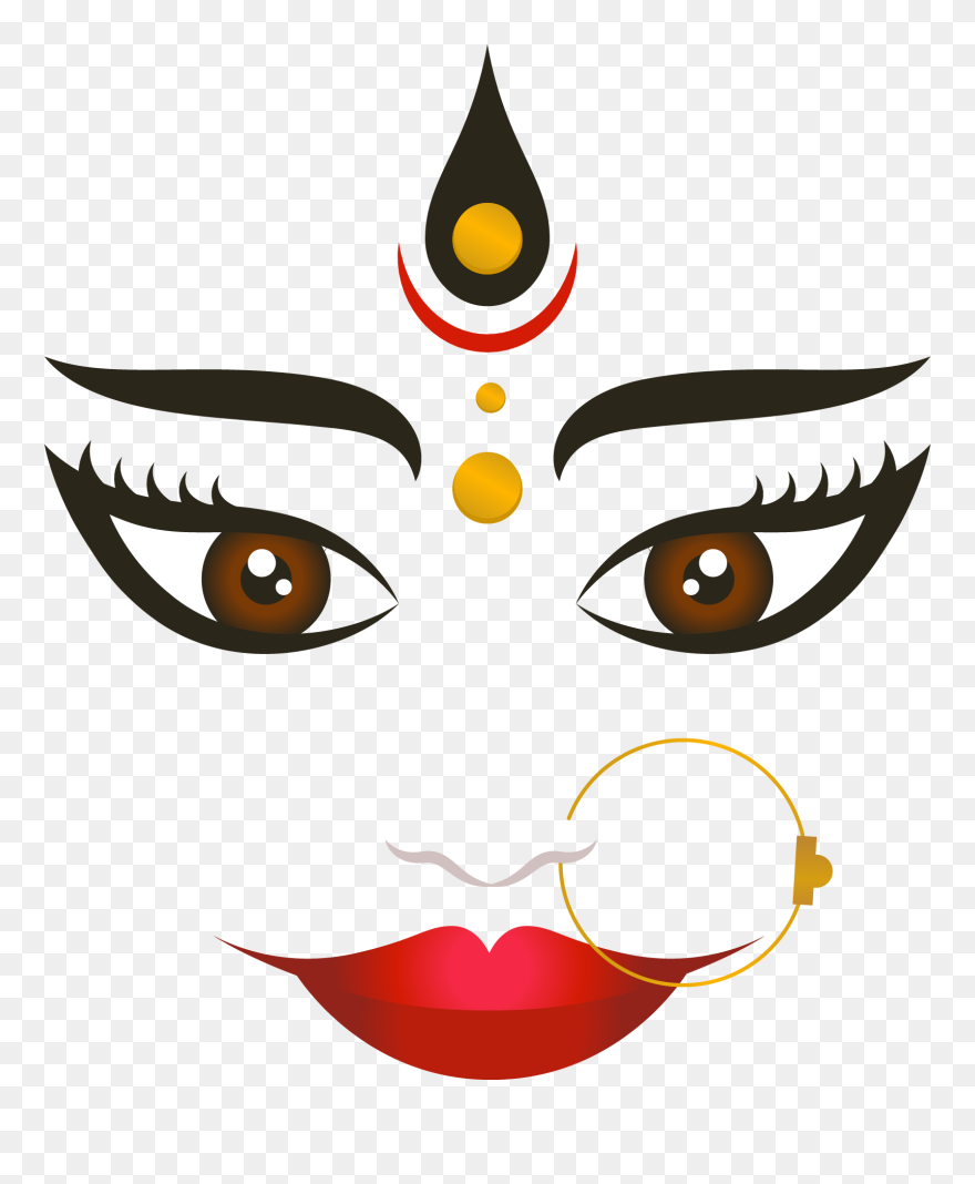 Download Durga Puja India Face Navaratri Happiness - Happy Chaiti Durga Puja Clipart