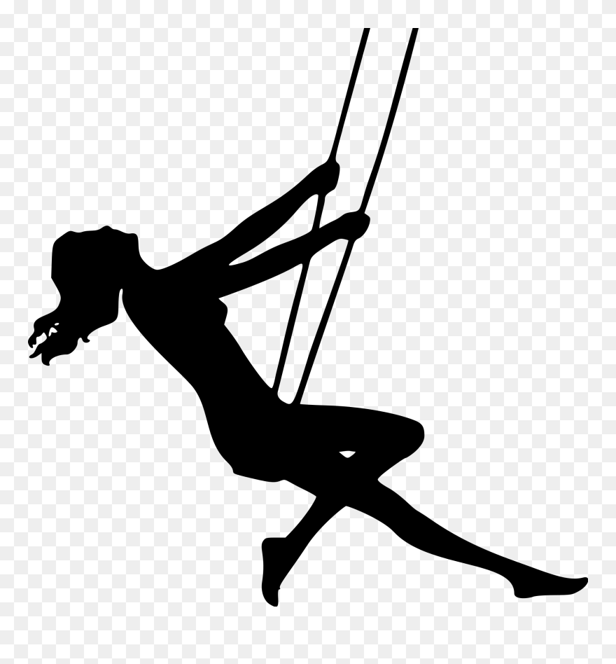 ##creativebeautystickers #stickers #vectors #clipart - Girl On Swing Silhouette - Png Download