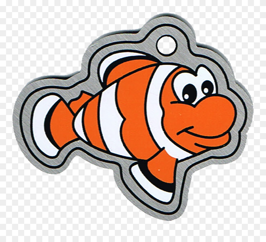 Cachekinz Trackable Clown Fish Geocaching Travel Tag Clipart