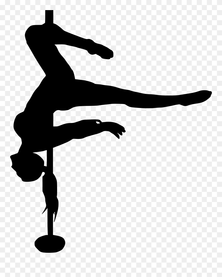 Pole Dancer Silhouette - Pole Dance Silhouette Transparent Clipart