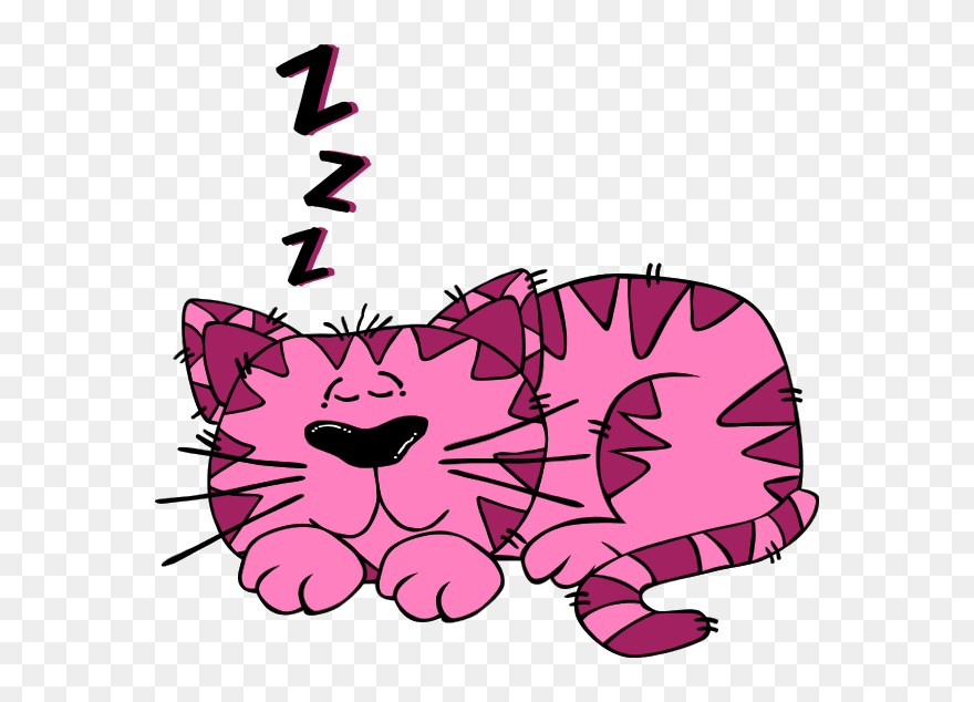 Cat And Rat Clipart - Cat Sleeping Clipart - Png Download