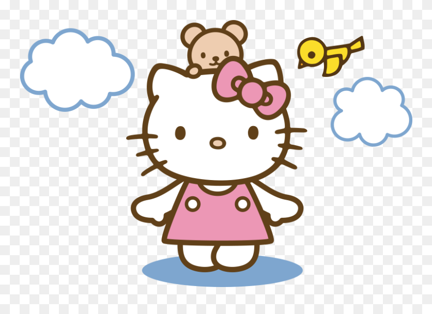 Hello Kitty With Teddy Bear Clipart