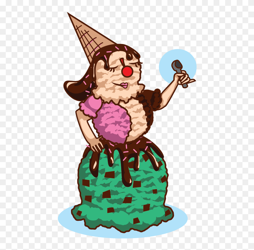 Ice Cream Queen Illustration Clipart