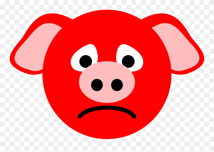Red Pig Face Png Clipart