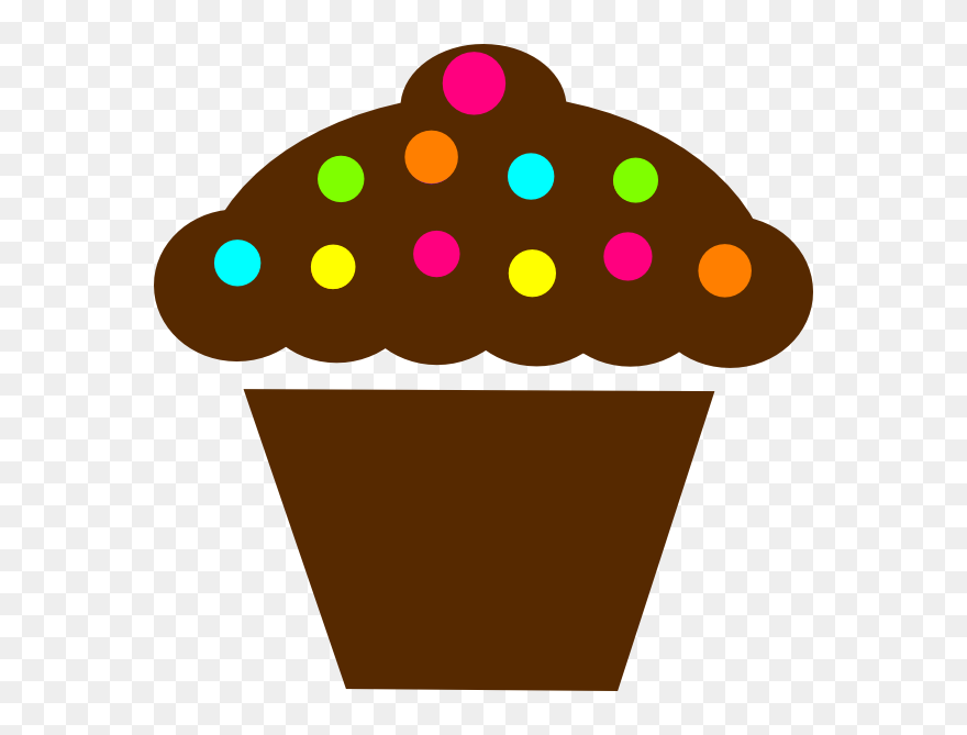Rainbow Cupcake Clipart - Brown Cupcake Clipart - Png Download