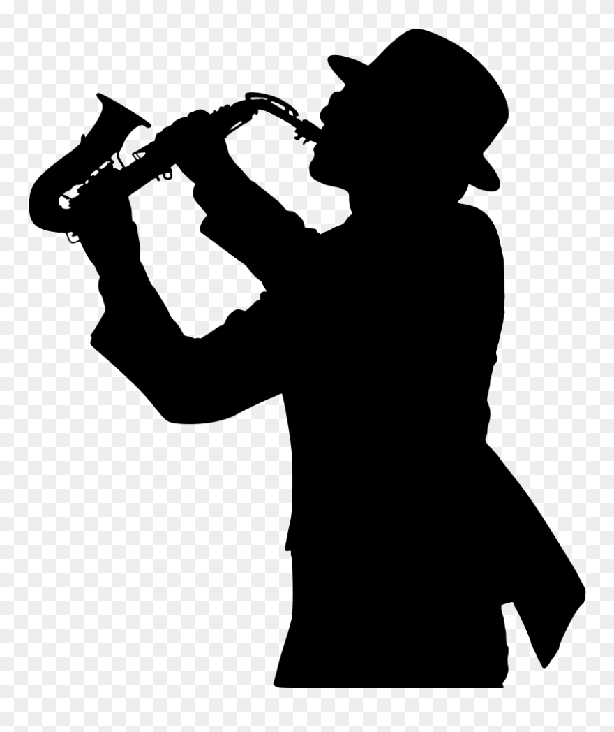 Saxophone Trumpeter Silhouette Jazz Musical Instruments - Silhouette Of Man Playing Saxophone Clipart