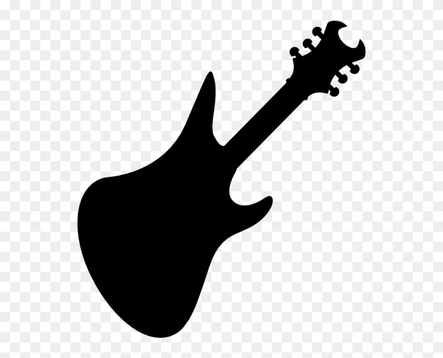 Transparent Guitar Clip Art Black And White - Guitarra Electrica Negra Dibujo - Png Download