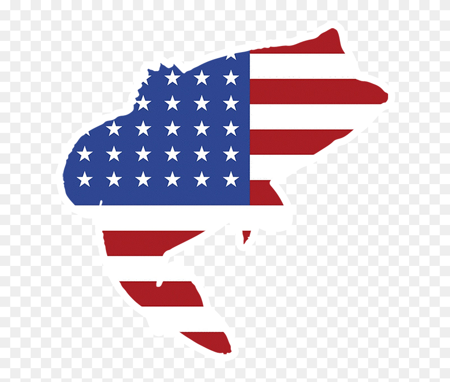 Bass Fishing Stickers Usa Largemouth Bass Decal - United States Clipart