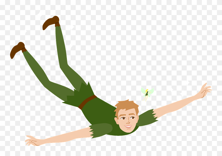 Flying Peter Pan Clipart - Illustration - Png Download