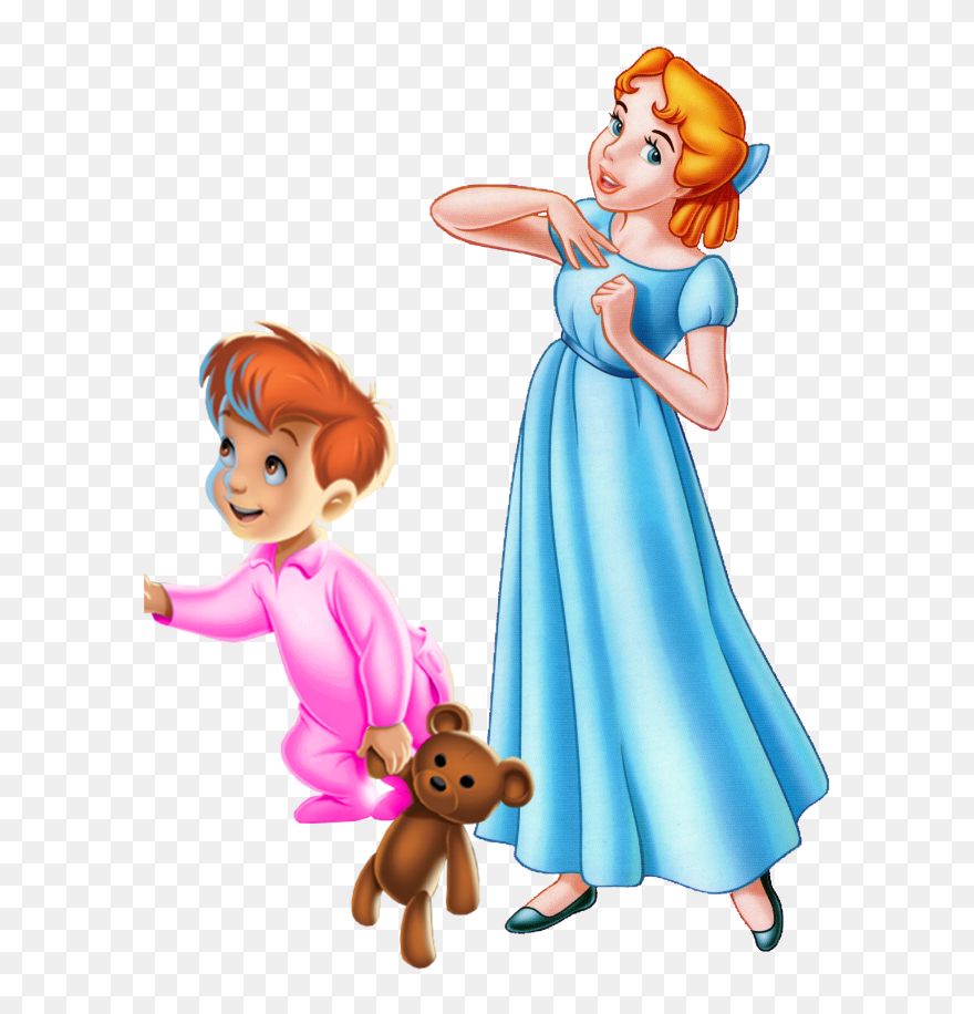 Transparent Neverland Clipart - Wendy Peter Pan Cartoon - Png Download